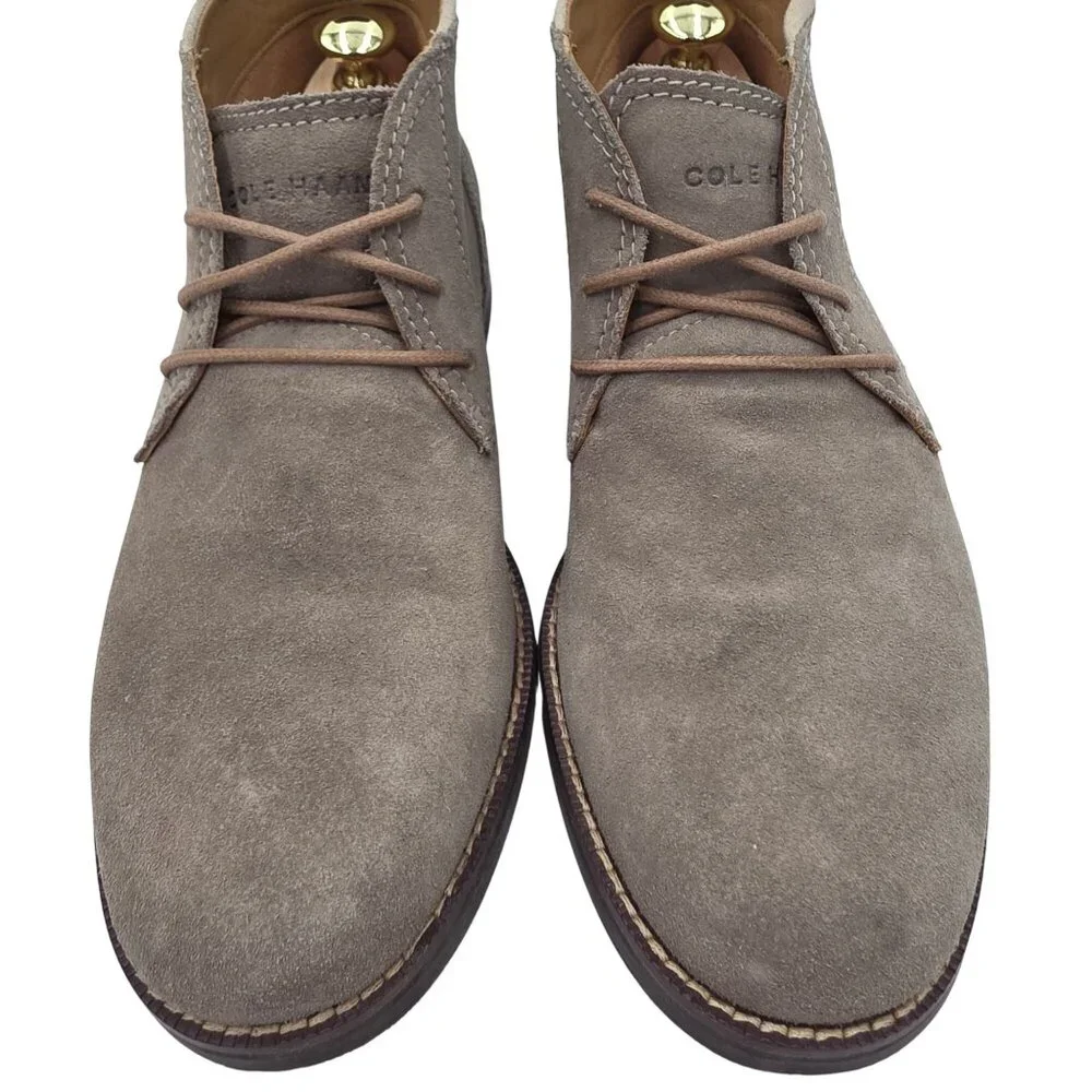 Cole Haan Ogden Stitch Suede Chukka Boots Taupe Tan Dress Casual Shoes Mens 9M